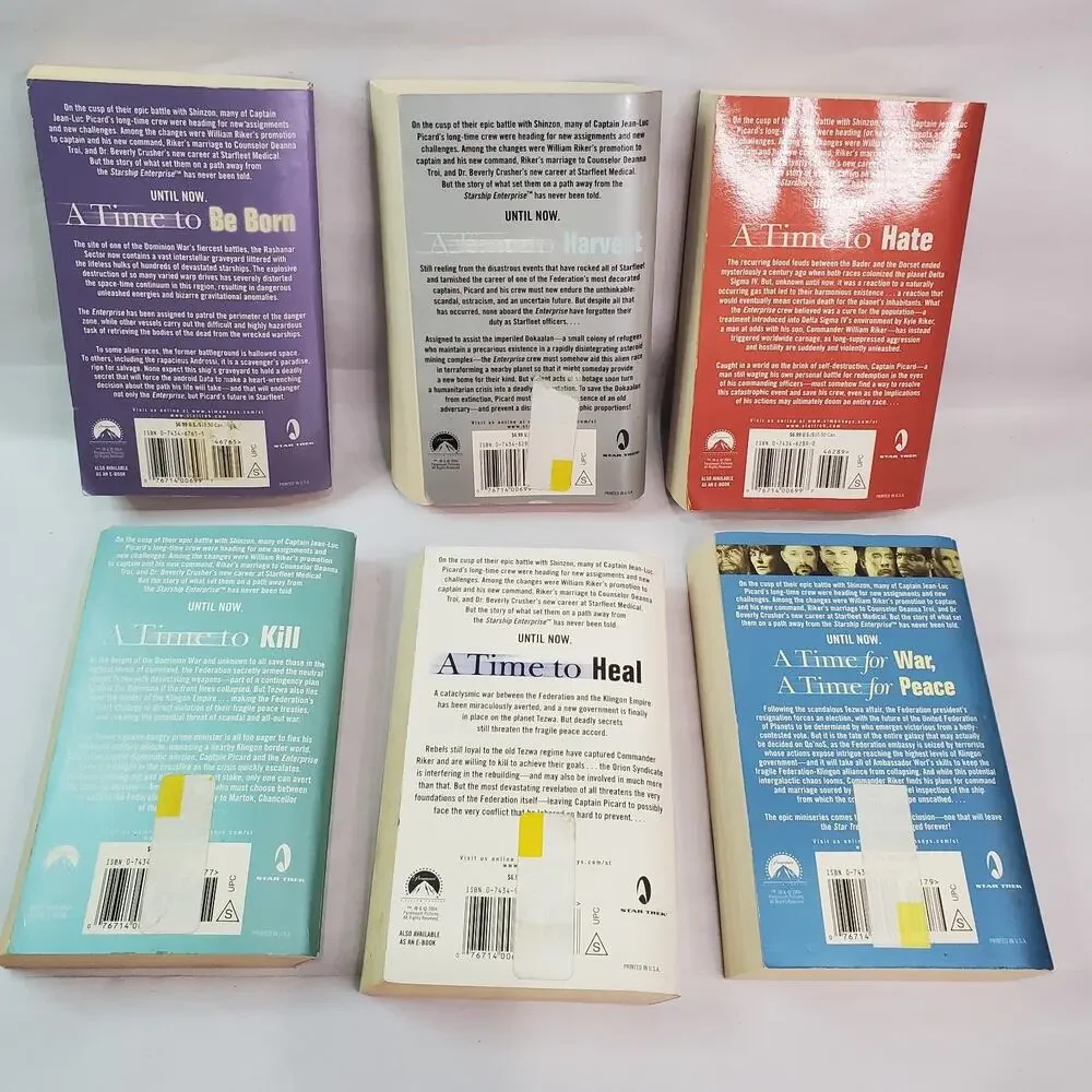 Star Trek A TIME TO Series Lot Of 6 - Science Fiction 1st Edition Paperbacks